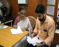 Dr. Geetha attending a patient